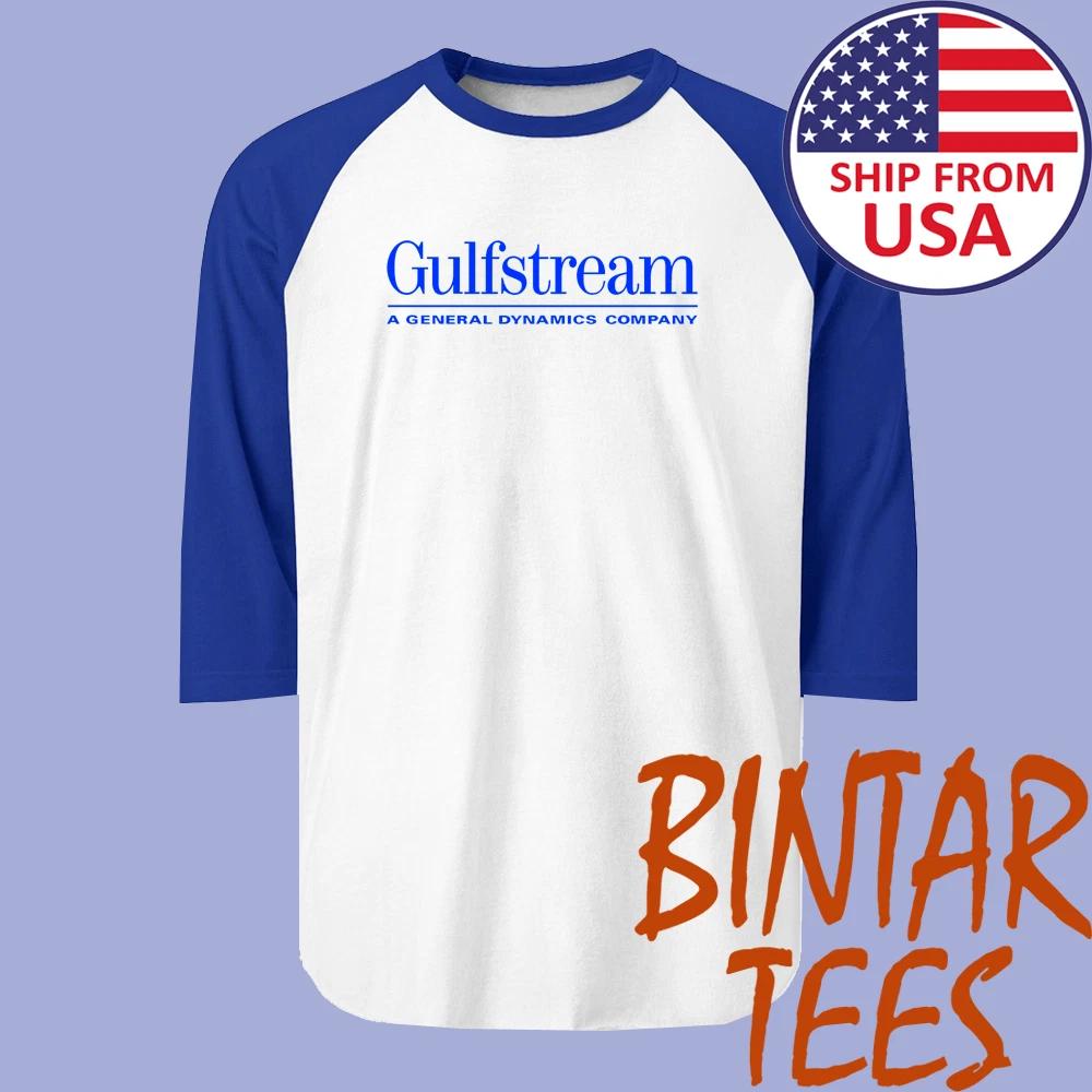 Gulfstream Jet Plane Aircraft Company Men s Raglan White Blue Size S to 2XL S