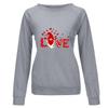 Fashion Womens Loose Valentine's Day Print Round Neck Long Sleeve Sweater Top