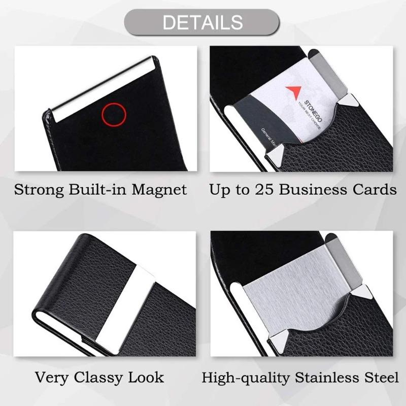 PU Business Card Bag Business Card Case Full Foreskin Vertical Cigarette Case 7 Magnetic Card Holder Dual-use Card Holder