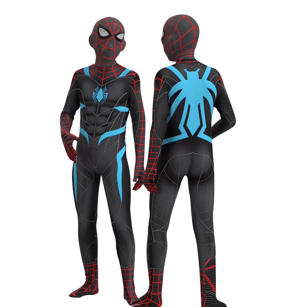 Kids Superhero Costume Full Body Suit with Mask - High Quality Spandex Halloween Cosplay Outfit for Boys