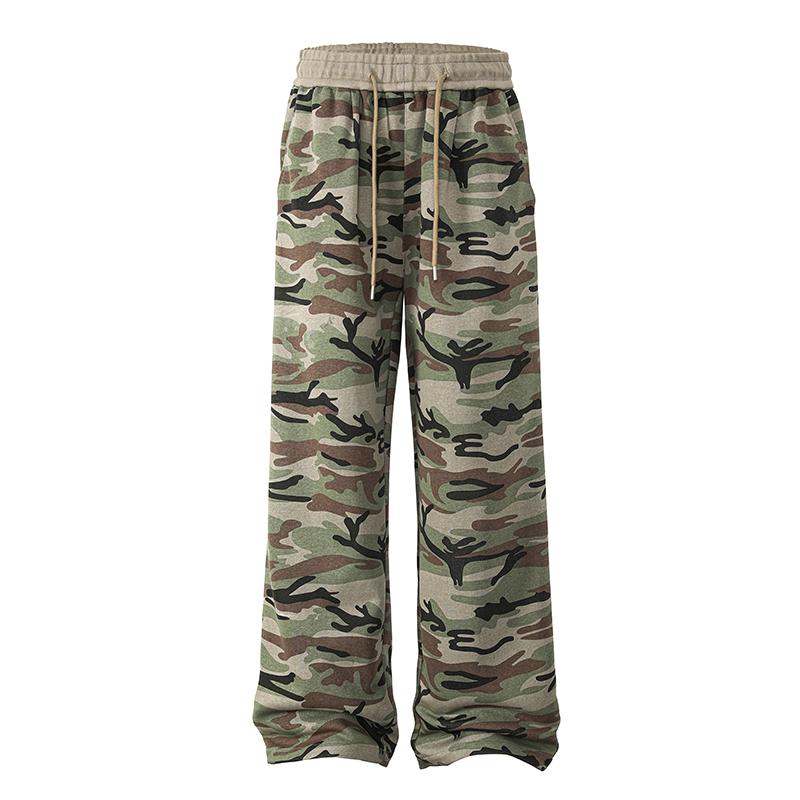 

2025 Men Camouflage Baggy Cargo Pants Men s High Rise Trousers Straight Wide Leg Oversize Pants Autumn Men Vintage Y2K Pants S зелений