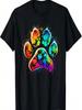 Hunde Pfotenabdruck Niedlicher Hundeliebhaber Buntes T-Shirt