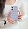 Glitter Blue Full Screen Love, Suitable for Apple 16 Mobile Phone Case iPhone17Pro Max Double-layer Printing 15/14