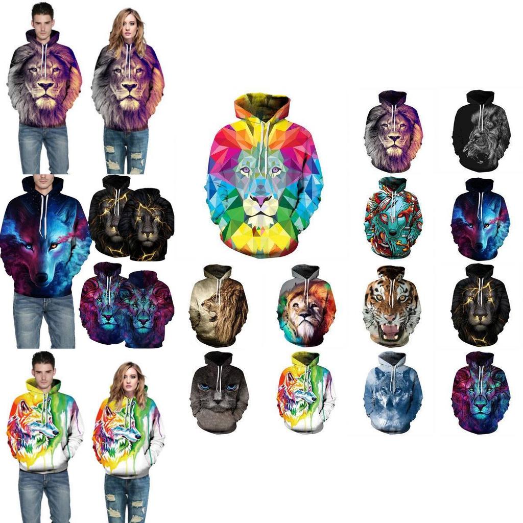 Vibrant Skull Print Digital Pullover Hoodie For Men Comfortable Loose Fit