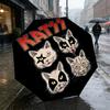 Rock Cats Portable 3 Folds Umbrella Portable Windproof Folding Rain Umbrella For Travel Outdoor Sun Protection Travel Outdoor Gift