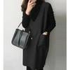 Woolen Sleeveless Tank Dress Women's Autumn Winter Solid Loose Vest Bottom Midi Dresses