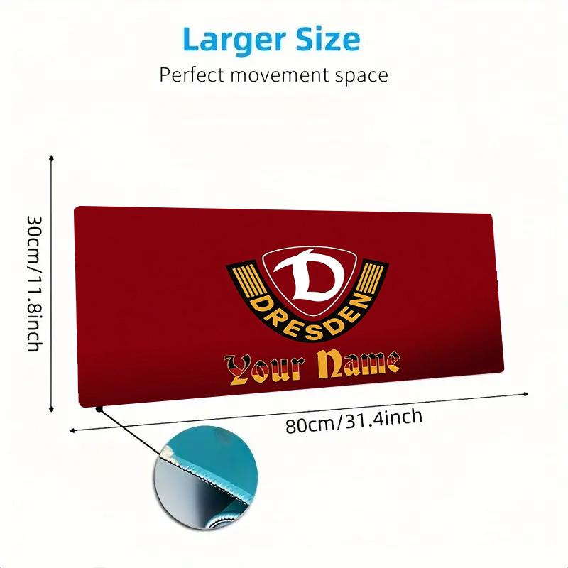 Dynamo Dresden Custom Name Large Size Mouse Pad Large Gaming Table Cushion Non-slip Laptop Tablet Big Mousepad XXL Mat Mini PC Playmat With Lock Edge
