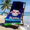 Custom Name Personalized RB Leipzig Print Beach Towel, for Trip Camping Beach Party Home Decor, Birthday Gift for Family & Friends