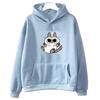 Siamese Cat Azuki Is The Center of The World Nobeko Hoodie Kawaii/Cute Long Sleeve Sweatshirt Harajuku Cartoon Tops