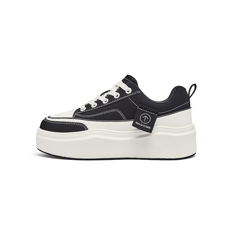 Augustine thick baseplate shoes women's 2025 new spring fashion casual sports shoes retro muffin white shoes