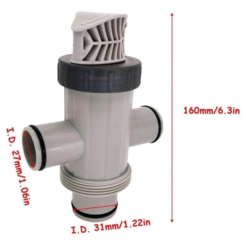 Heavy Duty Pool Valves Assembly and Hose Conversion Set Plastic Texture Suitable for Ground Pools Easy Installation