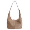 Large Capacity Suede Matte Hobo Bag Zipper Female Tote Bag Cute Vintage PU Crossbody Bag  Students