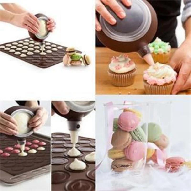 30 Cavity Pastry Cake Macaron Oven Baking Mould Sheet Pad Tray, Silicone DIY Cake Baking Mat, Kitchen Cooking Tools