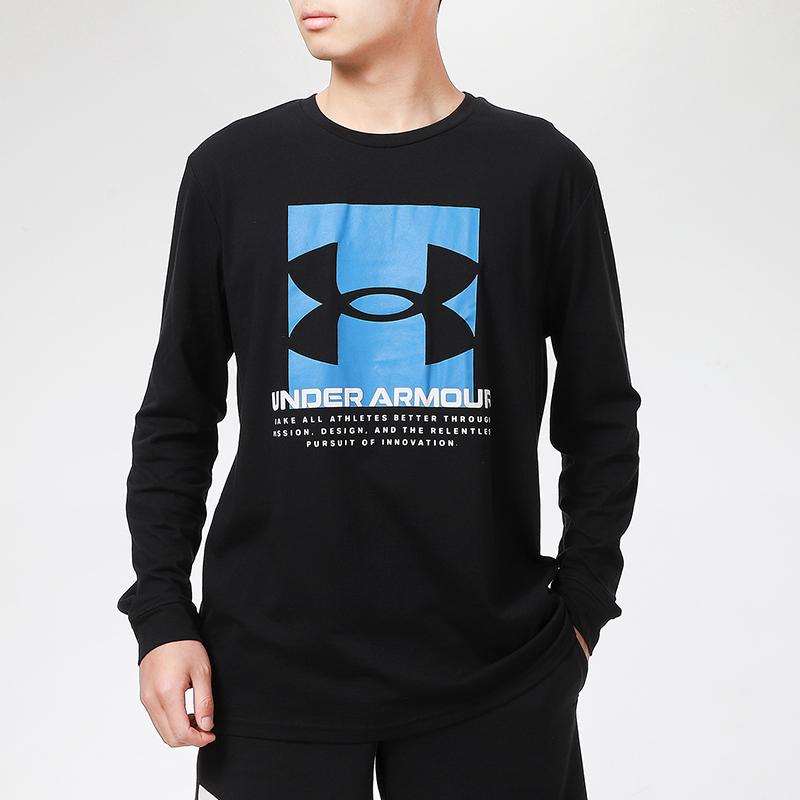 Under Armour Training Sports Round Neck Long Sleeve T-Shirt Men Tops Black 1361691-001