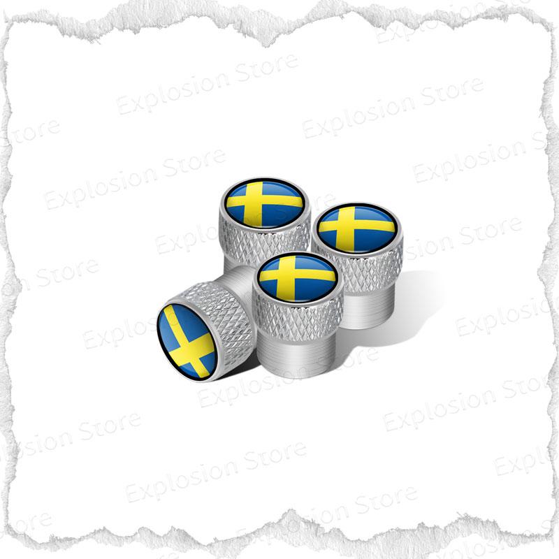 4pcs Swedish Flag/Prancing Moose Emblem Car Wheel Tire Stem Air Valve Caps Covers For Volvo V40 V60 XC40 XC60 XC90 S40 S60 Decor