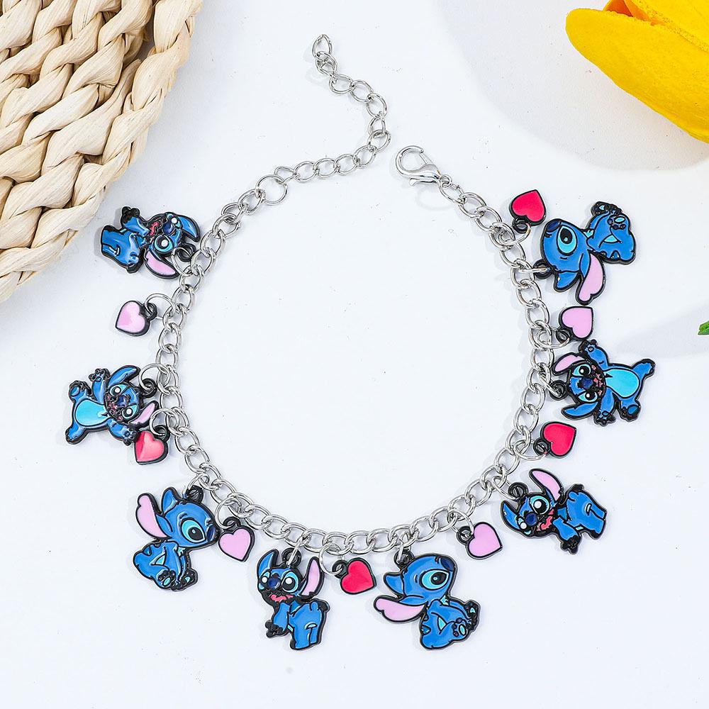 Anime Cartoon Dora & Stitch Zinc Alloy Bracelet w/ Pendant