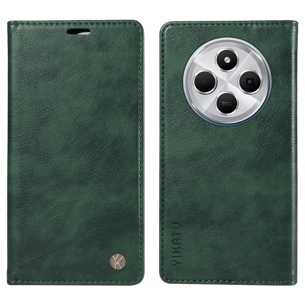YIKATU YK-006 For Xiaomi Poco C75 4G/Redmi 14R 5G/14C 4G Case Wallet Litchi Grain Leather Phone Cover Magnetic Auto-Absorbed