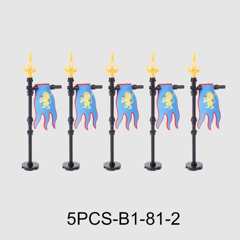 Medieval Military Flag Series War Castle Knight Soldier Warrior Accessories Building Blocks Ancient Holy Rome Bricks Toys Gifts