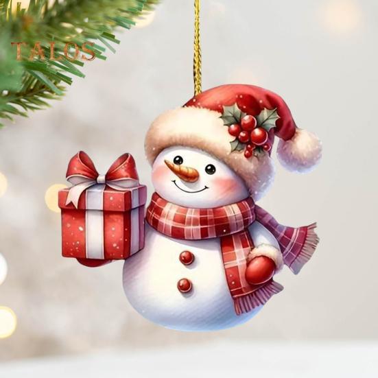 תליון אייל הצפון של סנטה קלאוס קישוט תלייה חגיגי לעץ חג המולד קישוט סנטה קלאוס מצויר מאקריליק למחזיקי מפתחות חלונות תיקים