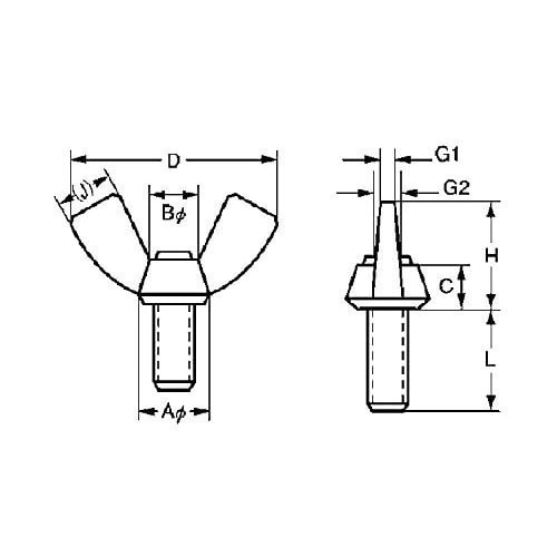 Wing Screws, Wing Bolts, Bolt Set, Screws, Hand Screws, Stainless Steel, Durable, M5 X 12mm, M5 X 16mm, Pack of 16