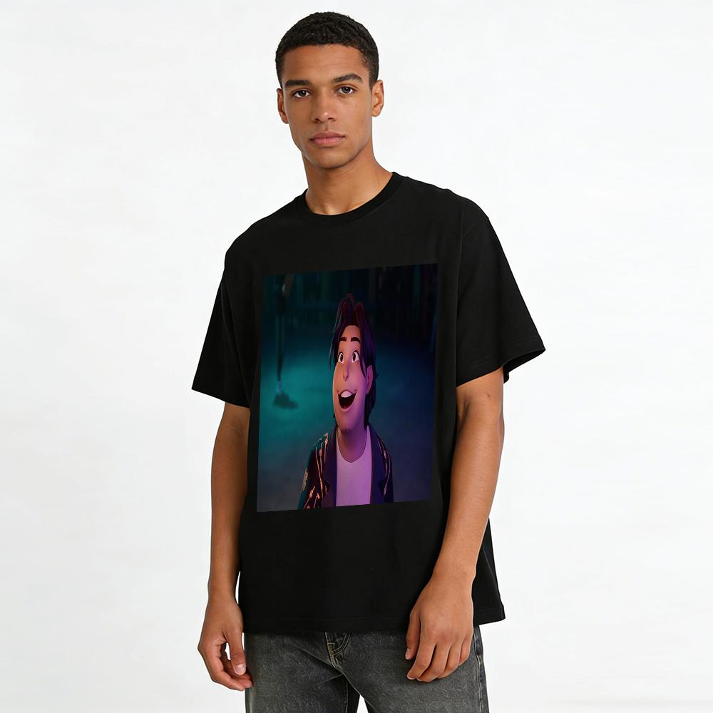 Anime Character Print Casual Top Unisex Loose Breathable Crewneck Sweatshirt For Daily Wear Pure cotton T-shirt