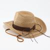 Big eaves jazz straw hat summer seaside vacation sun protection shade beach travel western denim outdoor riding hat