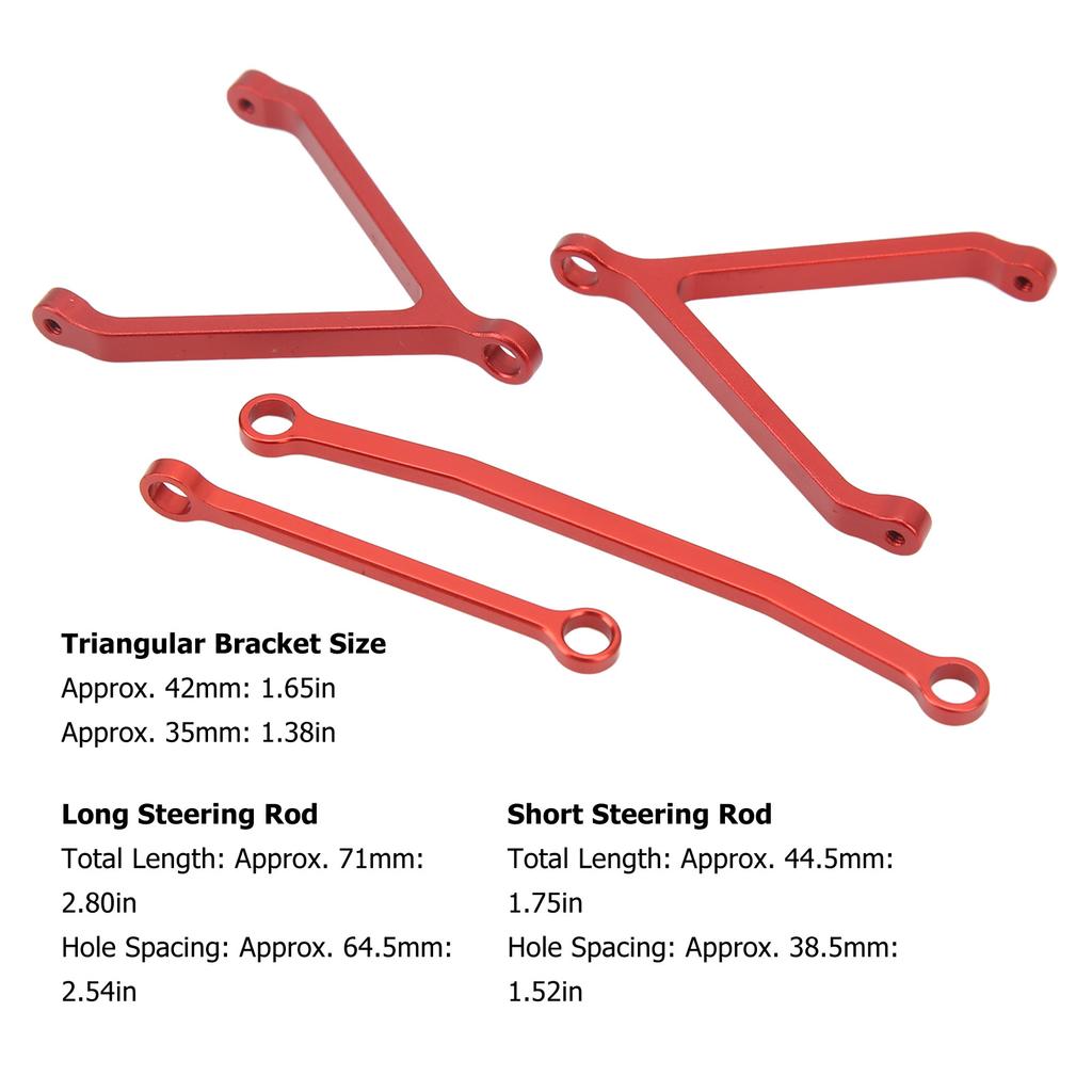 RC Chassis Links Steering Tie Rods Aluminum Alloy Upgrade Parts for FMS FCX24 1Celsius24 Crawler