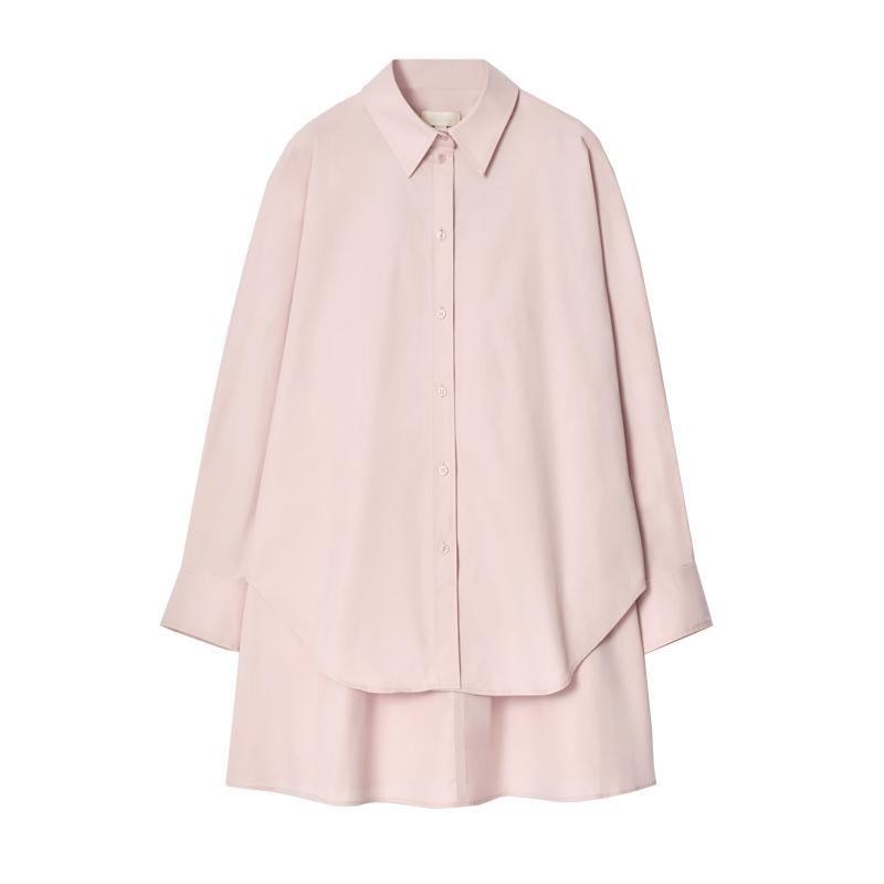 CS Spring New Women's Clothing French Style Long Sleeve Casual Stacked Flared Shirt Dress 1281230