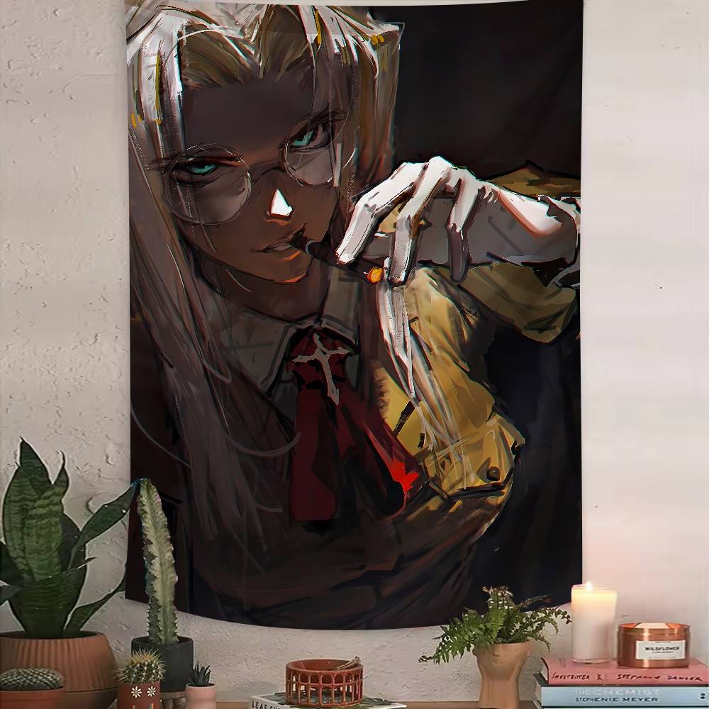 Cool Alucard Anime HHellsing Tapestry Art Printing Japanese Anime Wall Tapestry Anime Wall Hanging Home Decoration