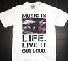 MUSIC T-shirt Five Crown Urban Streetwear DJ Tee Men's XL White New Unisex T-Shirt