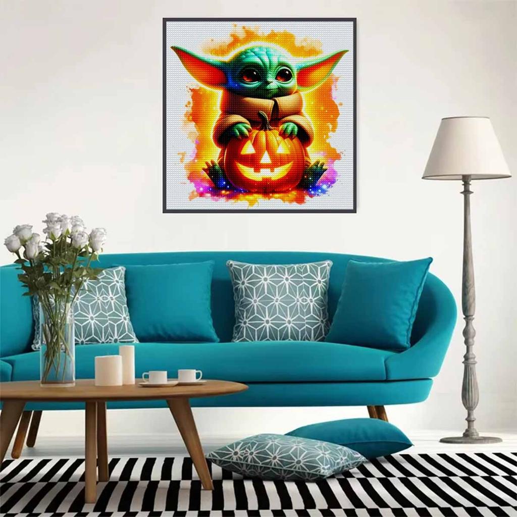 5D DIY Diamond Painting Decorative Pumpkin Lantern Full Round Drill Scenery Diamond Embroidery Cross Stitch Kits Home Decor Gift