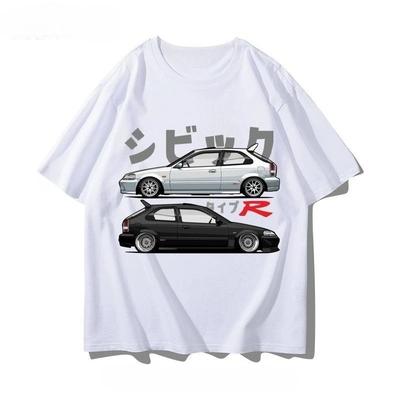 Honda Civic Type R EK9 "Stock & Stance" JDM Übergroßes Marineblaues T-Shirt | Autoenthusiast Unisex Streetwear T-Shirt