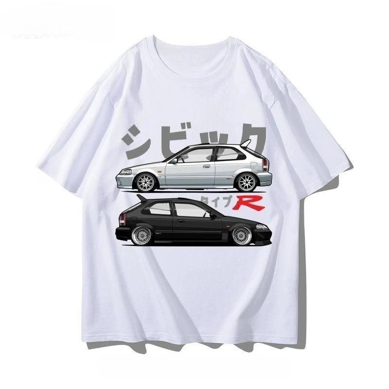 

Honda Civic Type R EK9 Stock & Stance JDM Свободная темно-синяя футболка | Уличная футболка унисекс для автолюбителей 4XL