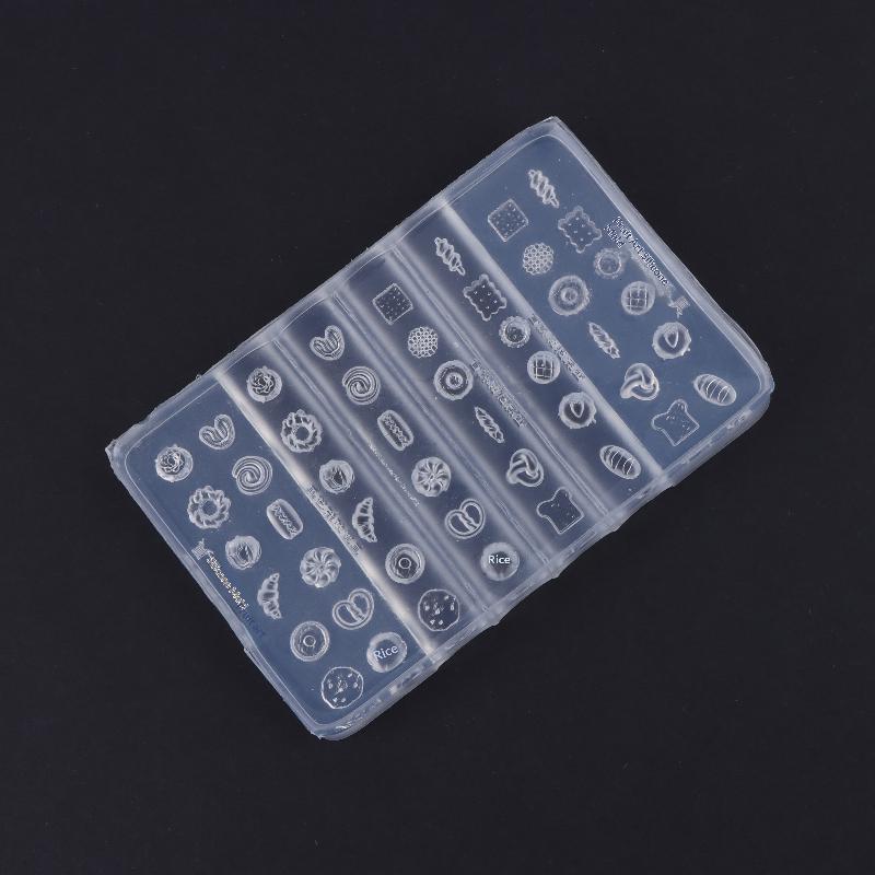 Nail Art Silicone Mold Mini Dessert Mold Bread Croissant Toast Biscuits Baking Tools Diy Silicone Nail Art Templates Nails Mold