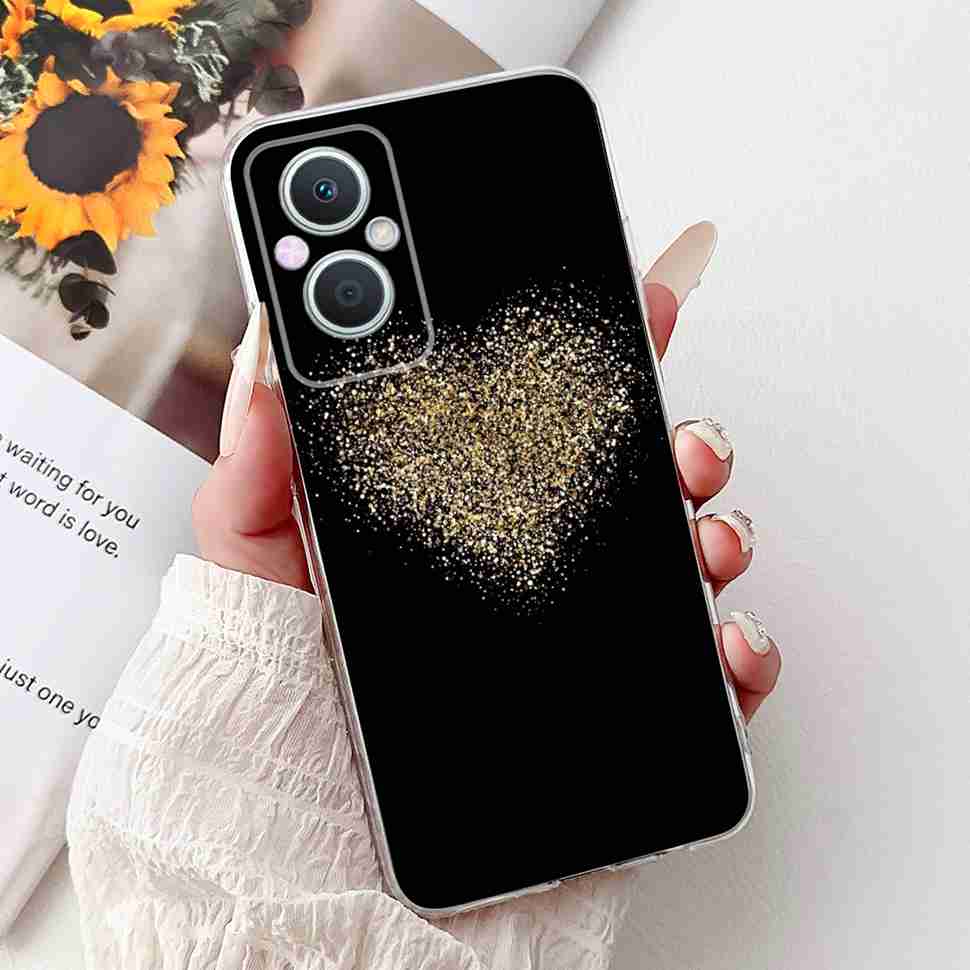 For Oppo A96 5G 6.43" PFUM10 Case PHA120 Luxurious Love Cute Cat TPU Soft Silicone Cover For Oppo Reno7 Z 5G CPH2343 Phone Shell