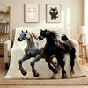 Horse Race Flannel Blanket Throw Blanket Soft Warm Sofa Bed Camping home Decor Unique Christmas Gift C9261546