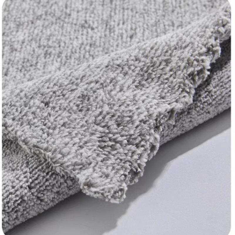 Coral Velvet Bamboo Charcoal Cloth Thickened Kitchen Cloth, Absorbent Scouring Pad Household Cleaning Cloth Degreasing Dishcloth