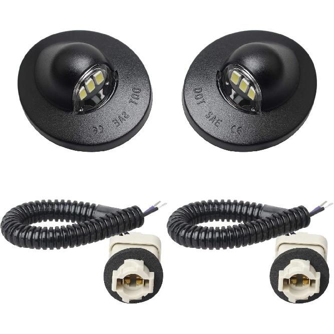 RUXIFEY LED License Plate Light with Socket Wiring Harness Plugs Compatible with Ford F150 F250 F350 F450 F550 Superduty Ranger Explorer Bronco