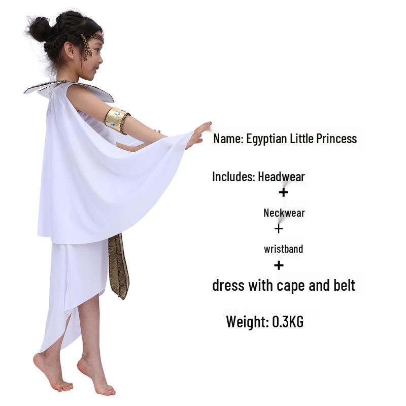 

Adult Egyptian Pharaoh Cleopatra Costume: King Prince Robe Cosplay Children XL (11-14 Years)