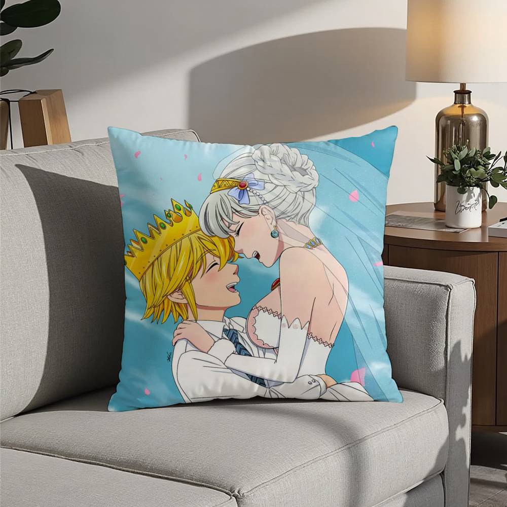Hot Anime The Seven Deadly Sins Pillow Case 3D Print Polyester Fiber 40*40cm Home Sofa Throw Decoration Festival Gift