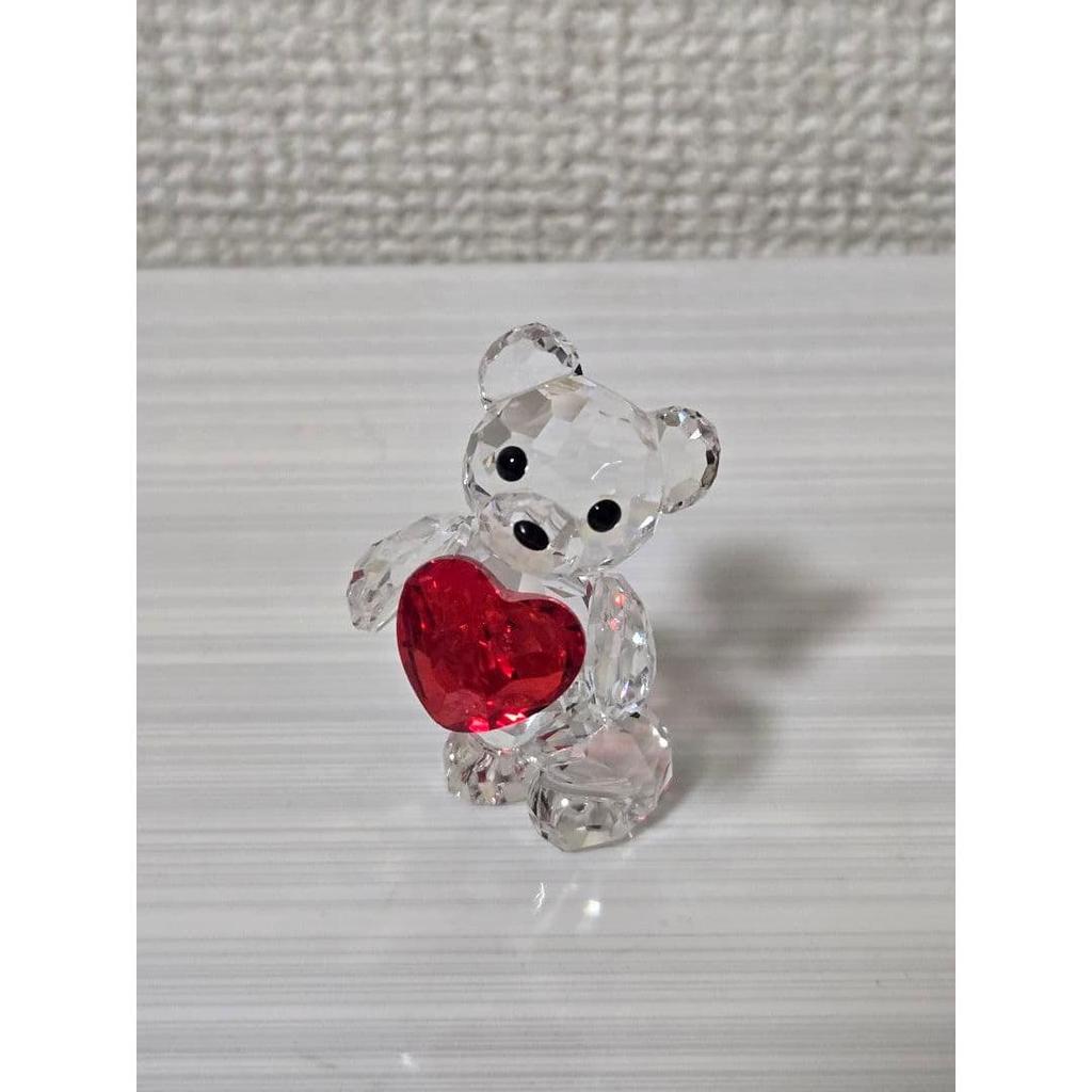 Used Final price reduction!Swarovski crystal bear figurine red heart
