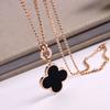 Stunning JMXD Titanium Steel Four Leaf Clover Pendant Sweater Chain Necklace High End Elegant Womens Fashion Jewelry Lucky Charm Gift Idea