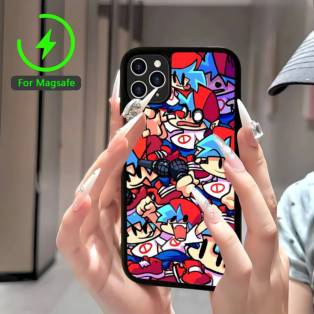 

Game F-Friday Night Funkin Magnetic Wireless Phone Case For IPhone 17 16 15 14 13 12 11 Pro Max Plus Mag Phone Cover iPhone 17pro max