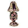 Light Shaped Jewelry Box Enameled Finish Vintage Table Ornament HandPainted Floral Enamel