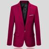 Móda Pánské Jednobarevné Dlouhý Rukáv Klopa Slim Fit Sako Oblekový Kabát Vrchní Oblečení