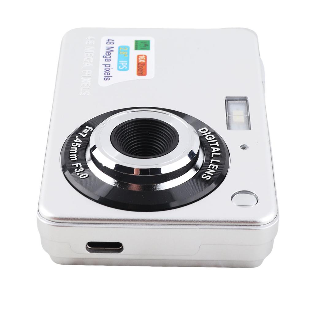 Digital Camera 48MP 4K 8x Zoom 20 Filters 2.7 Inch Screen Anti Shaking Rechargeable Portable Compact Camera for Kids Students