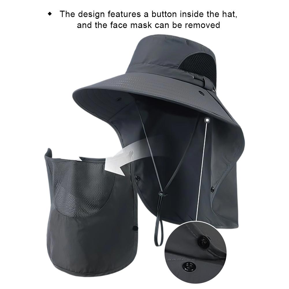 Cappelli Estivi da Sole Protezione UV Cappellino da Caccia Pesca per Esterno Uomo Donna Escursionismo Campeggio Visiera Cappello a Secchiello Patta per il Collo Cappello da Pescatore