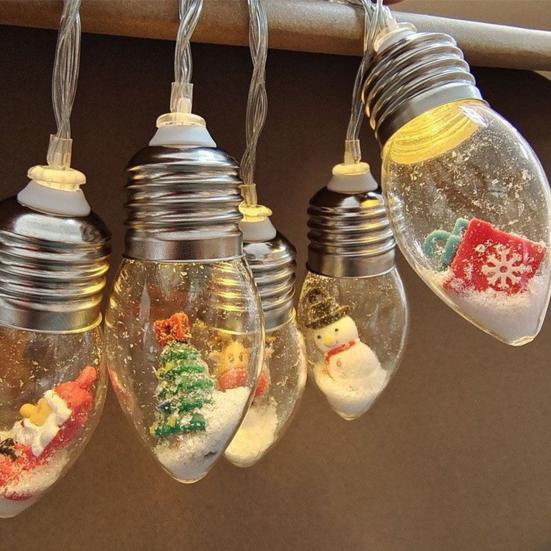 Christmas Snow String Lights LED Colored Snow Bulbs Decorations for Home