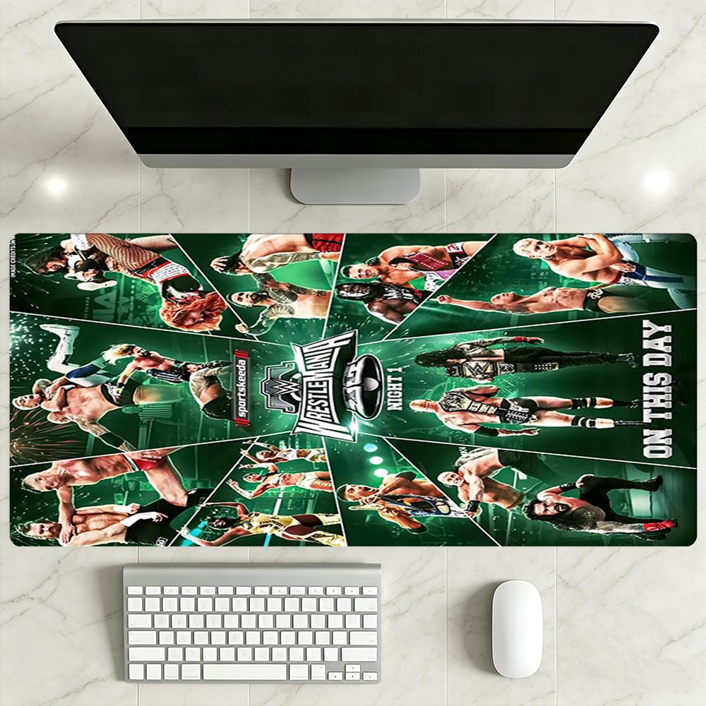 Wrestlemania Large Mouse Pad Keyboard Mat Desktop Mouse Pad Non-Slip Rubber Base Office Desk Accessory