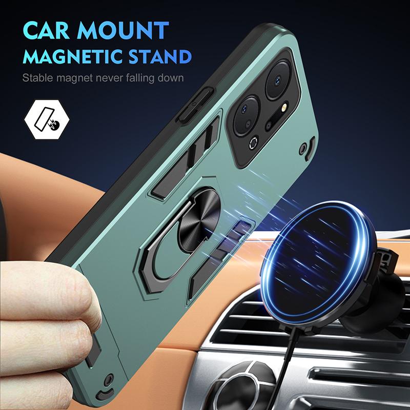 For Honor X7 X7A A7B Shockproof Armor Case For Honor X7A For Honor X7B Car Magnetic Ring Stand Hard Back Phone Cover